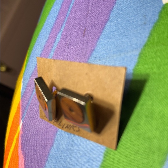 Brown wood gold Square Cufflinks - Picture 10 of 12